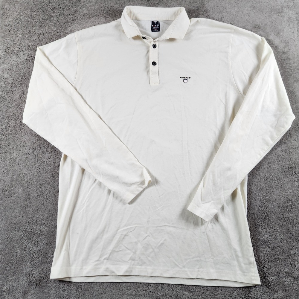 Mens Tesla‎ size 2XL White Long Sleeve Polo Shirt
